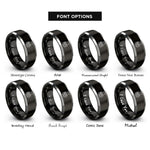 font options for inside engraving on black & gray tuba rings