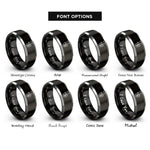 font options for inside engraving on black & gray tuba rings