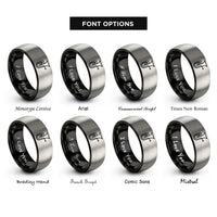 font options for inside engraving on black & grey tuba rings