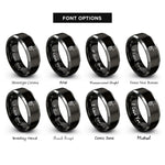 font options for inside engraving on black & gray tuba rings