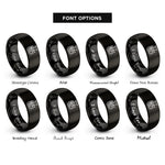 font options for inside engraving on black tuba rings