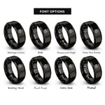 font options for inside engraving on black tuba rings