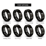 font options for inside engraving on black tuba rings