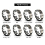 font options for inside engraving on gray tuba clef rings
