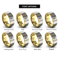 font options for inside engraving on gold & silver tuba rings