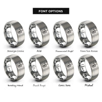 font options for inside engraving on grey tuba rings
