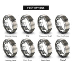 font options for inside engraving on silver tuba rings