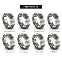 font options for inside engraving on silver tuba rings