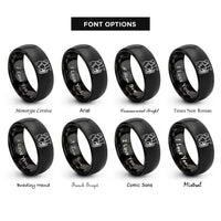 font options for inside engraving on black tuba player rings