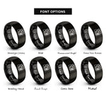 font options for inside engraving on black tuba player rings