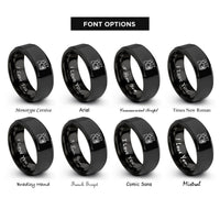 font options for inside engraving on black tuba player rings
