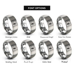 font options for inside engraving on silver tuba player rings