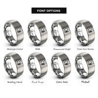 font options for inside engraving on silver tuba player rings