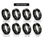 font options for inside engraving on black & grey tubular bells mallet rings