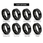 font options for inside engraving on black tubular bells mallet rings