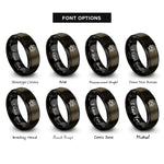 font options for inside engraving on gunmetal & black tubular bells mallet rings