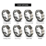 font options for inside engraving on silver tugboat rings