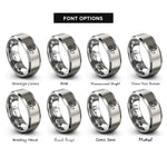 font options for inside engraving on silver tugboat rings