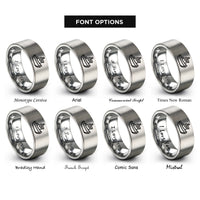 font options for inside engraving on gray tugboat rings