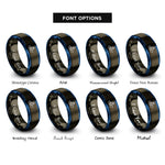 font options for inside engraving on gunmetal & blue tugboat rings