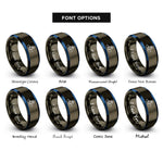 font options for inside engraving on gunmetal & blue tugboat rings