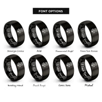 font options for inside engraving on black tulip rings