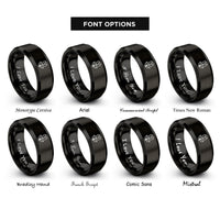 font options for inside engraving on black tulip rings