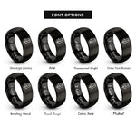font options for inside engraving on black tulip leaf rings
