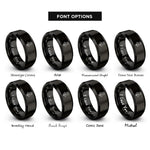 font options for inside engraving on black tulip leaf rings