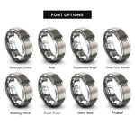 font options for inside engraving on grey tulip pair rings