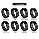 font options for inside engraving on black tulip stem leaf rings