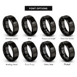 font options for inside engraving on black tulip stem leaf rings