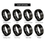 font options for inside engraving on black tuner pick rings