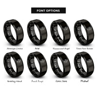 font options for inside engraving on black tuner pick rings