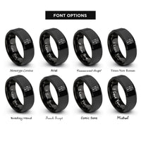 font options for inside engraving on black tuner pick rings
