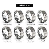 font options for inside engraving on gray tuner pick rings
