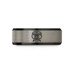 blue black men's wedding – black & blue & grey tungsten gemini wedding band