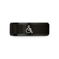 black gold him rings – black & gold tungsten wheelchair symbol wedding band