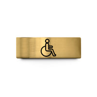 tungsten rings for him – gold tungsten wheelchair symbol wedding band