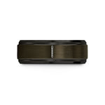 comfortable men's wedding rings – gunmetal & black tungsten flute wedding band