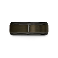 comfortable men's wedding rings – gunmetal & black tungsten flute wedding band