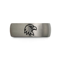 mens black metal rings – black & grey tungsten eagle wedding band