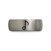 black wedding rings him – gunmetal & grey tungsten eighth note wedding band