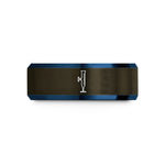 blue grey men's band – gunmetal & blue tungsten burette wedding band