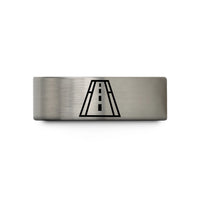 tungsten carbide men's ring – blue & grey tungsten runway wedding band