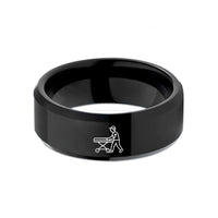 tungsten him wedding ring – black tungsten paramedic stretcher wedding band