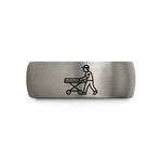 grey tungsten wedding band – grey tungsten paramedic stretcher wedding band
