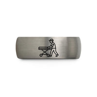 grey tungsten wedding band – grey tungsten paramedic stretcher wedding band