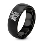 Tungsten And GUNMETAL GREY Rings for Men – black tungsten twin carburetors ring