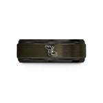 unique tungsten rings her – gunmetal & black tungsten moose skull wedding band